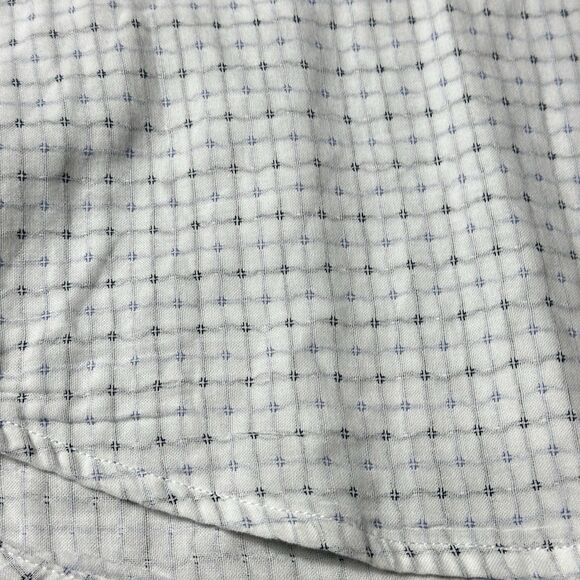 carbon 2 cobalt Shirt Men 2XL White Geometric Cotton Long Sleeve Button Up - Picture 7 of 11